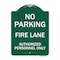 Signmission No Parking Fire Lane Authorized Personnel Only, Green & White Alum Sign, 18" x 24", GW-1824-23621 A-DES-GW-1824-23621 - alternate 1